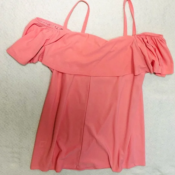 Pink Ruffle Off-Shoulder Top - Picture 3 of 7